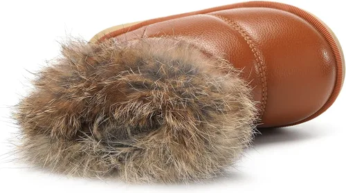 Miniatura 4 de KVbabby Botas de nieve para niños pequeños con forro de piel sintética impermeables