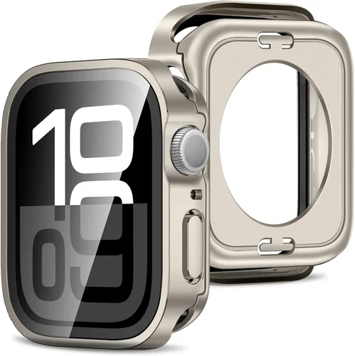 Miniatura 32 de Amizee Estuche 2 en 1 [Paquete de 2] Compatible con Apple Watch Series 9/8/ 7 de 45 mm con Protector de Pantalla Integrado, Cubierta Protectora