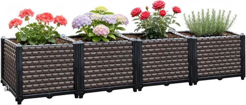 Miniatura 11 de Macetas grandes para plantas de exterior, profundas, 20 pulgadas de alto, camas elevadas para jardinería con riego automático, maceta elevada