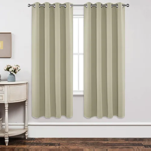 Miniatura 74 de Joydeco - Juego de 2 paneles de cortinas opacas de 63 pulgadas, 2 cortinas largas con aislamiento térmico burg, cortinas de oscurecimiento