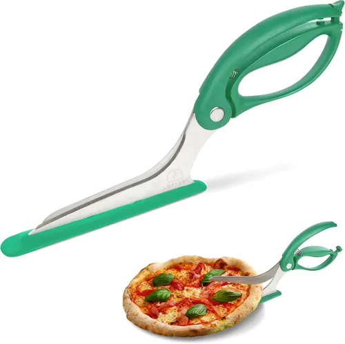 Miniatura 11 de Tijeras de pizza – Tijeras antiadherentes para pizza con base de agarre firme – Cortador de pizza de acero inoxidable de grado alimenticio