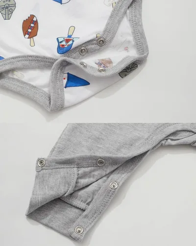 Miniatura 5 de STAR WARS Newborn Baby Boys Infants Snap Suit Rompers 2 Pack