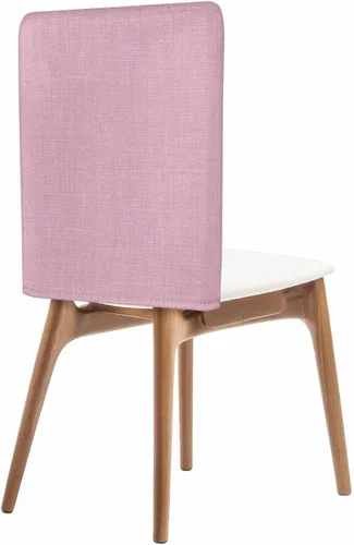 Miniatura 18 de Paquete de 4 fundas de lino beige para sillas de comedor, color liso puro, lavable, extraíble, fundas para sillas de respaldo, funda de respaldo