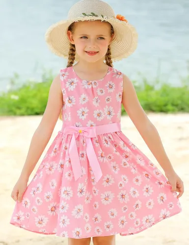 Miniatura 194 de Vestido de verano para niña, de algodón, con diseño floral