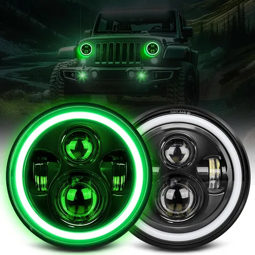 Miniatura 11 de UNI-SHINE Faro LED de 7 pulgadas, redondo H6024 LED faro azul halo para correr ámbar señal de giro haz de sello de 7 pulgadas faros redondos