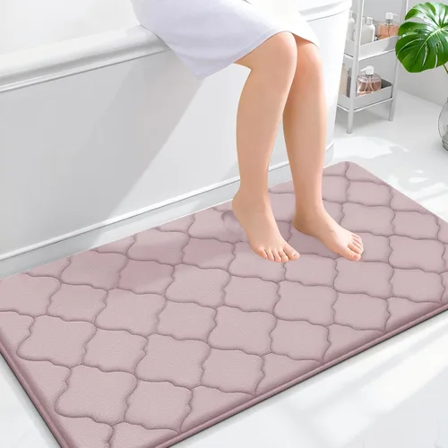 Miniatura 310 de OLANLY Alfombra de Baño de Espuma Viscoelástica de 24 x 16 pulgadas, Ultra Suave y Absorbente, Alfombras de Baño Antideslizantes, Cómodas, Lavables