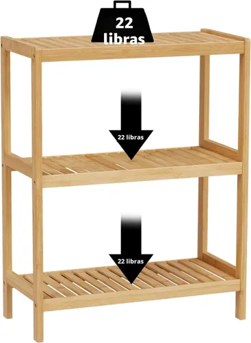 Miniatura 8 de estante de bambú para baño, soporte de almacenamiento multifuncional de 3 niveles, para baño, cocina y sala de estar, soporte para plantas y flores