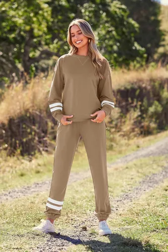 Miniatura 126 de Prettygarden - Conjunto de pijama de dos piezas para mujer, diseño de teñido anudado, sudadera informal de manga larga con pantalones largos, ropa