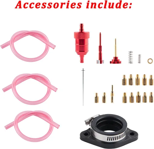 Miniatura 3 de Carburador PWK de 21 mm para Carreras para Motor de 50 cc a 100 cc 2T 4T Moto Dirt Bike, Motocicleta, ATV, Scooter con Colector de Admisión, Chorros