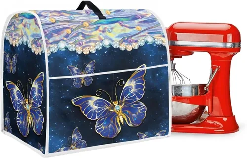 Miniatura 6 de Gomyblomy Fundas para licuadora de mariposas, fundas para máquina de café con asas y bolsillos de pañuelos, fundas ligeras para tostadoras