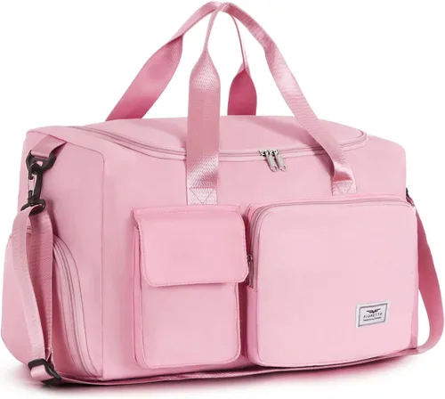 FIORETTO - Bolsa de deporte para mujer con compartimento para zapatos, capacidad de 37 litros, ideal para viajes, gimnasio, deportes, fines de semana