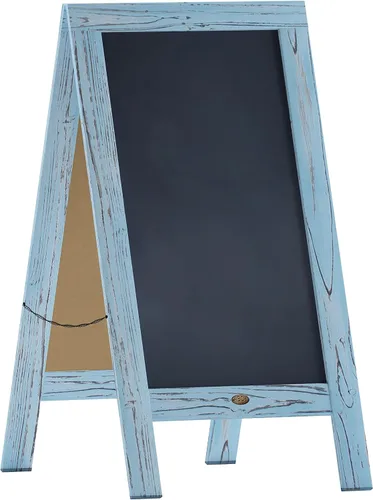 Miniatura 15 de Cartel en forma de "A" con pizarra de HBCY Creations: Letrero de madera maciza de 40x20 en forma de "A", pizarra rústica marrón de doble cara