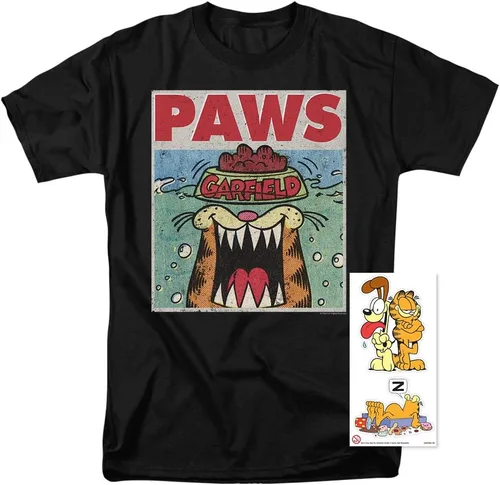 Miniatura 2 de Popfunk Camiseta y calcomanías clásicas de Garfield Paws Jaws Parody