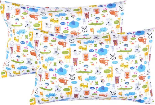 Scientific Sleep Animales León, Tigre, Lemur, Camaleón, Elefante, Koala, Tucán Panda, 2 piezas, dibujos animados, fundas de almohada para niños,
