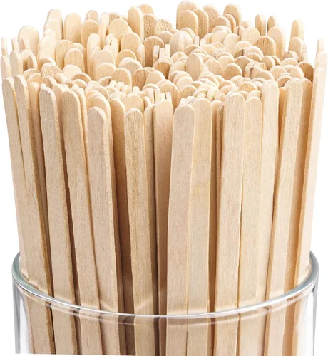 Miniatura 4 de Agitadores de café de madera, 1000 mezcladores de madera biodegradables desechables con extremos redondos, hechos con madera de abedul natural