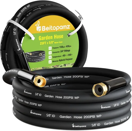 Miniatura 12 de Beitopamz Manguera de Jardín Corta de 1 pie x 5/8 pulgadas de Macho a Hembra, Manguera de Agua Pequeña Resistente, Conector de Extensión, Manguera
