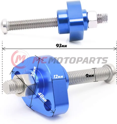 Miniatura 5 de MC MOTOPARTS Tensor de cadena manual HP ajustable CNC compatible con CBR600 F3 1996-1998 1997 (azul)