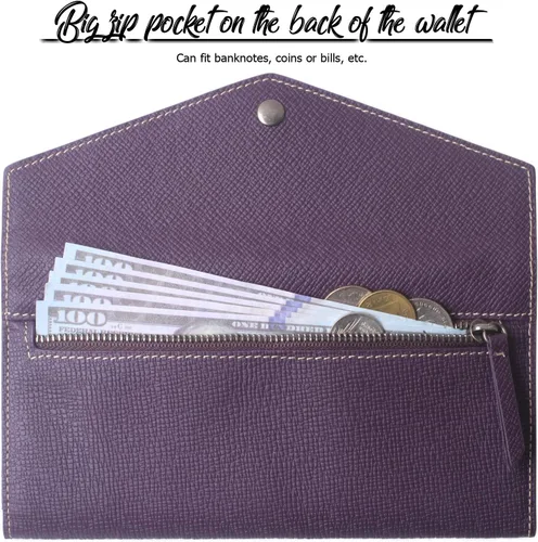 Miniatura 5 de Cartera de piel para mujer RFID con sobres ultrafinos