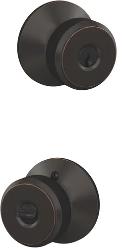Miniatura 65 de SCHLAGE F51A BWE 622 - Pomo de puerta Bowery, cerradura de entrada con llave, color negro mate Mate negro