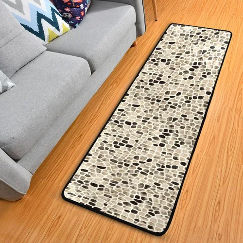 Miniatura 16 de MNSRUU Alfombra larga para pasillo colorido conchas en azul interior exterior alfombra antideslizante entrada alfombra para pasillo cocina piso 72 x