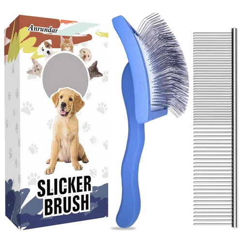 Cepillo deslizante para perros, kit de aseo dorado para garabatos dorados, cepillos desmenuzadores para Goldendoodles, Labradoodles, Poodles, Azul