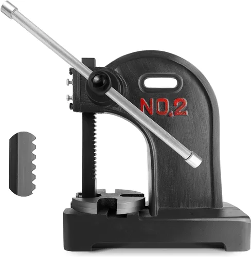 Prensa de árbol manual de 2 toneladas con rueda de mano, altura máxima de 8.5 pulgadas, prensa manual de hierro fundido para escritorio, máquina de