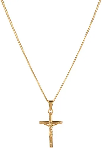 Miniatura 2 de Collar de cruz de crucifijo chapado en oro de 18 quilates, acero inoxidable 316L, cadena de 0.118 in con colgante de cruz., Oro, No es una piedra