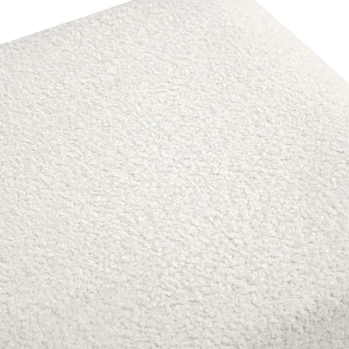 Miniatura 7 de Boucle - Taburete otomano redondo, de sherpa, pequeño y moderno reposapiés tapizado para maquillaje, sala de estar, entrada, dormitorio, beige