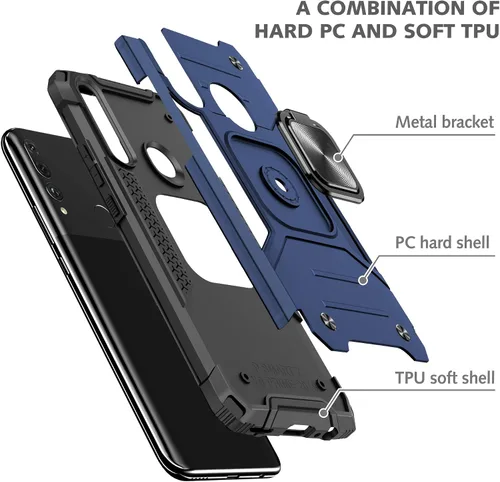 Miniatura 6 de Asuwish Funda compatible con Huawei Y9 Prime 2019 y protector de pantalla de vidrio templado, soporte de anillo celular con soporte para teléfono