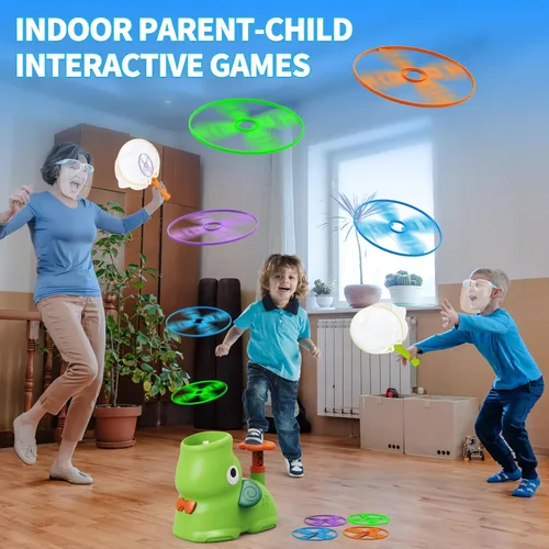 Miniatura 8 de CPSYUB Lanzador de disco volador para exteriores, juguetes de brinco para niños de 3, 4, 5, 6, 7, 8, 9, 10 años, juego de atrapar mariposas