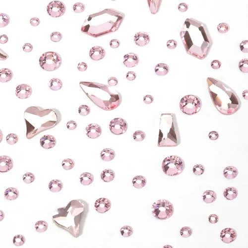 Miniatura 4 de Diamantes de imitación para arte de uñas, diamantes de imitación rosados con parte trasera plana para maquillaje, gemas de uñas, cristales de uñas