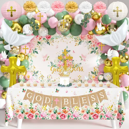 Miniatura 8 de Decoraciones de Bautismo, Decoraciones de Bautizo, Suministros para Fiesta Mi Bautizo, Decoración de Primera Comunión para Niños y Niñas