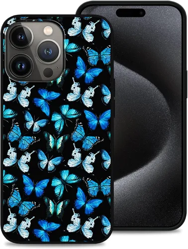 Miniatura 13 de Funda diseñada para iPhone 15 Pro Max, funda de teléfono con patrón de mariposa dorada y blanca para hombres, mujeres, niños y niñas, TPU suave