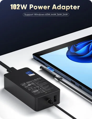 Miniatura 3 de Cargador de superficie, cargador Microsoft Surface de 102 W para Surface Book 1/2/3, Surface Laptop Studio, Surface Pro 3/4/5/6/7/7+/8/9/10/11