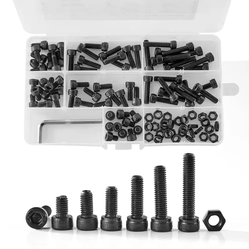 Tornillos y tuercas M5 x 0.236 in, 0.315 in, 0.394 in, 0.472 in, 0.630 in, 0.787 in, 0.984 in, cabeza hexagonal, tornillos y tuercas, tornillo