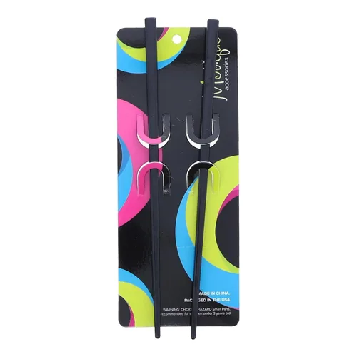 Miniatura 3 de 2 palillos rectos sólidos palillos para el cabello para las mujeres - Negro