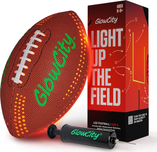Miniatura 11 de GlowCity Balón de fútbol que brilla en la oscuridad, tamaño 3/6, regalos de pelota iluminada para niños, jóvenes y adolescentes, fútbol brillante
