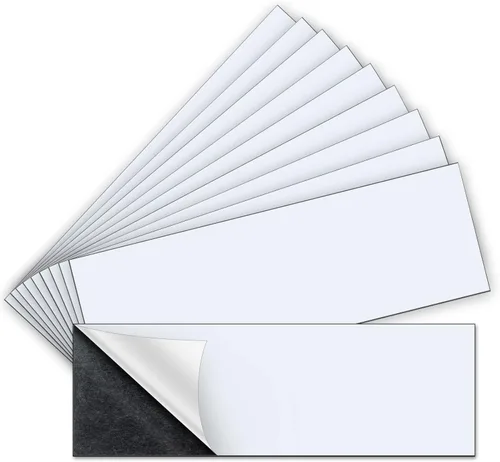 Miniatura 9 de 4 piezas, 12 x 4 pulgadas, imanes para parachoques, lámina de adhesivo magnético flexible con autoadhesivo, convierte cualquier calcomanía en un imán