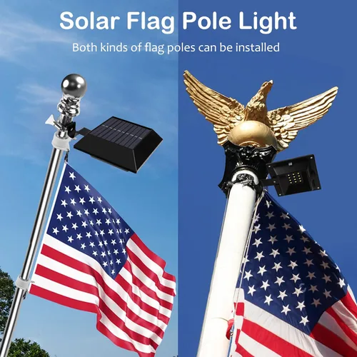 Miniatura 2 de Luz Solar para Asta de Bandera, Luz Blanca Brillante 6000K para Asta de Bandera Actualización Solar para Asta de Bandera de 5 pies 6 pies, Luces