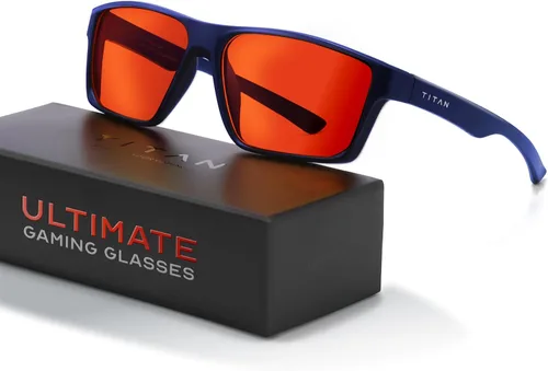 Miniatura 12 de Titan - Lentes de juego anti luz azul para hombre, protección UV400, bloqueo de luz azul para computadora, fatiga ocular Negro