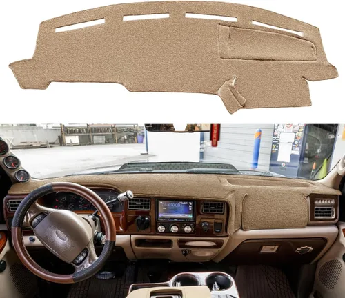 Yiz Cubierta de Tablero Cubierta de Tablero Alfombrilla Almohadilla Alfombra Ajuste Personalizado para Ford F250 F350 F450 Super Duty 1999 2000 2001