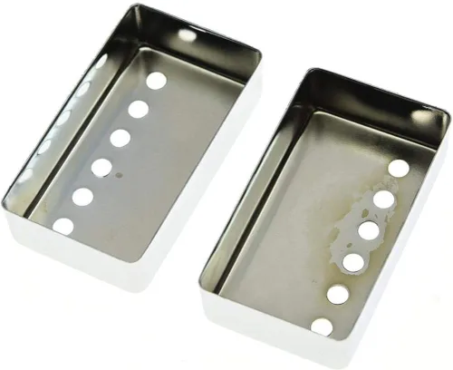 Miniatura 2 de KAISH Humbucker - Juego de 2 cubiertas de pastilla de guitarra Humbucker de latón 1.937 in/2.047 in espaciado para pastilla cubiertas cromadas Cromo