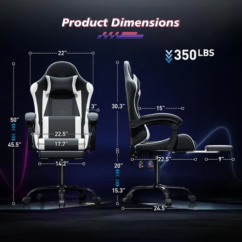 Miniatura 2 de Magshion Silla de juegos para adultos, silla ergonómica de computadora con reposabrazos de acoplamiento, silla de jugador de altura ajustable