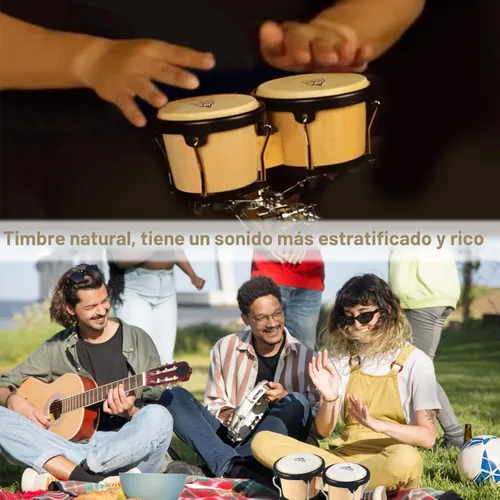 Miniatura 7 de EastRock Bongo - Juego de tambor de 4 y 5 pulgadas para adultos, principiantes, profesionales, instrumentos de percusión de madera y metal con llave