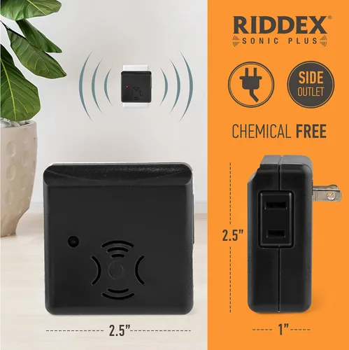 Miniatura 2 de Riddex Sonic Plus - Repelente ultrasónico de plagas, se conecta con salidas adicionales para uso en interiores, repelente de insectos, repelente
