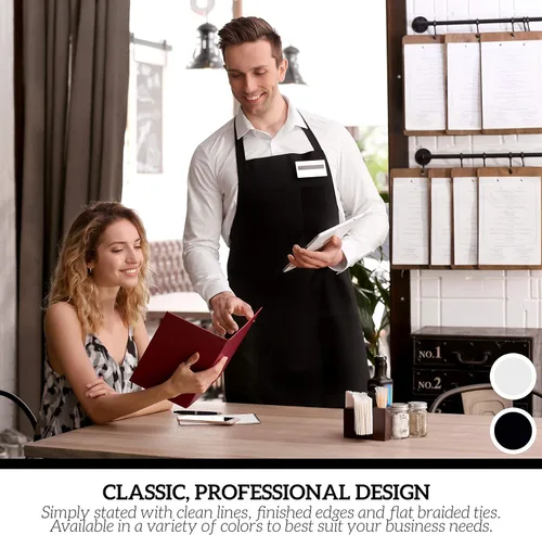 Miniatura 5 de Green Lifestyle - Juego de 12 delantales unisex, color negro, lavables a máquina, para cocina, manualidades, barbacoa, dibujo, exteriores