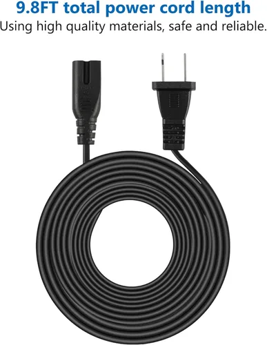 Miniatura 3 de Cable de alimentación para máquina de coser de 9.8 pies, cable de alimentación de 2 clavijas compatible con Brother, Singer, Bernina, Baby-Lock