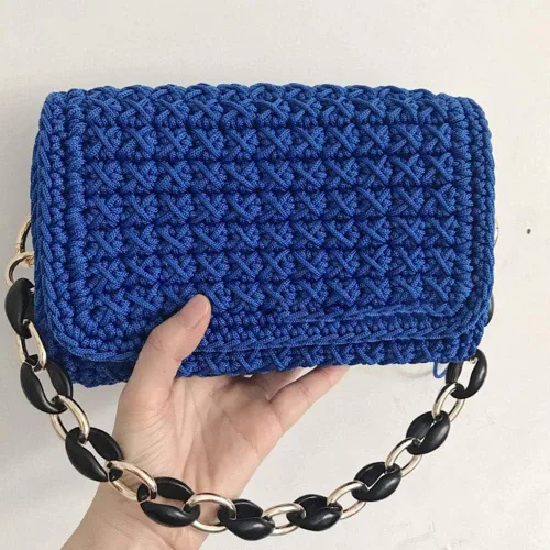 Miniatura 7 de Cordón de hilo artístico de 14.11 oz, hilo de poliéster color burdeos, para tejer macramé, bolsas de ganchillo, canasta de ganchillo, sombrero