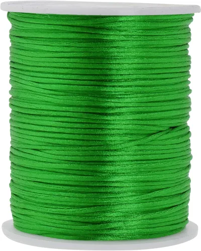 Miniatura 89 de Mandala Crafts Cordón de Satén de Nailon 2mm Cordón Rattail Champagne - 100 Yardas Cordón de Nailon Chino para Nudos Cordón de Seda Cola de Rata