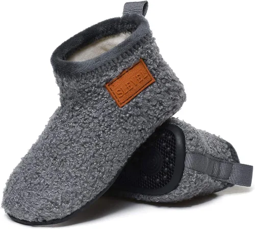 Miniatura 4 de SLEVEL Pantuflas cómodas para niños pequeños, ligeras, con agarre antideslizante para interiores en casa, zapatos para niños y niñas